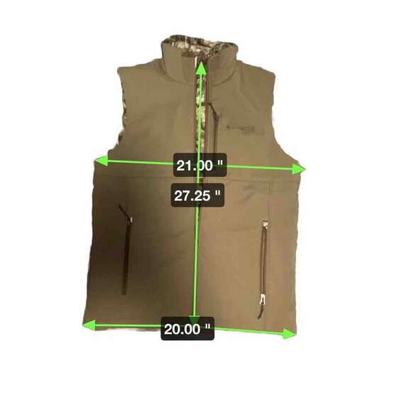 New Columbia PHG Hunting Vest  Tan and Camo Camouflage Mens Small - Picture 5 of 5